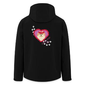 Pomeranian Visage de Putre au Repos - Veste softshell homme en polyester recyclé Stanley/Stella - noir - Dos - AI Model Male 185 light (185cm)