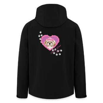 Visage de au repos Shih Tzu - Veste softshell homme en polyester recyclé Stanley/Stella - noir - Dos - AI Model Male 185 light (185cm)