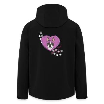 Ruhende B!tch Face Boston Terrier - Recycelte Männer Softshell-Jacke von Stanley/Stella - Schwarz - Hinten - AI Model Male 185 light (185cm)