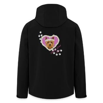 Ruhender Tch-Face Yorksire Terrier - Recycelte Männer Softshell-Jacke von Stanley/Stella - Schwarz - Hinten - AI Model Male 185 light (185cm)