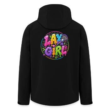 Lax Girl : Lacrosse Style Néon - Veste softshell homme en polyester recyclé Stanley/Stella - noir - Dos - AI Model Male 185 light (185cm)