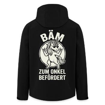 Einhorn Onkel Familie Lustig - Recycelte Männer Softshell-Jacke von Stanley/Stella - Schwarz - Hinten - AI Model Male 185 light (185cm)