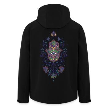 Spiritualität Heilige Geometrie Lotusblume - Recycelte Männer Softshell-Jacke von Stanley/Stella - Schwarz - Hinten - AI Model Male 185 light (185cm)