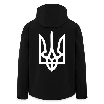 Ukraine - Recycelte Männer Softshell-Jacke von Stanley/Stella - Schwarz - Hinten - AI Model Male 185 light (185cm)