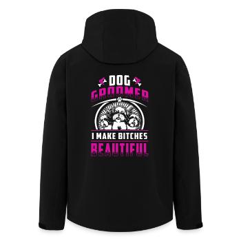 Dog Groomer - Men’s Recycled Softshell Jacket by Stanley/Stella - black - Back - AI Model Male 185 light (185cm)