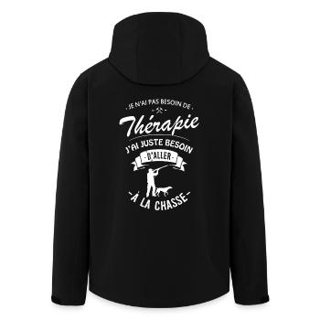 T-shirt Chasseur Thérapie - Aller à la Chasse - Veste softshell homme en polyester recyclé Stanley/Stella - noir - Dos - AI Model Male 185 light (185cm)