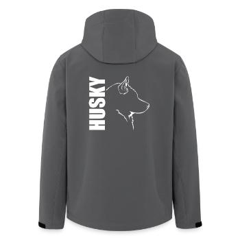 HUSKY Profile Dogs Dog Wilsigns Sled Dogs - Men’s Recycled Softshell Jacket by Stanley/Stella - anthracite - Back - AI Model Male 185 light (185cm)