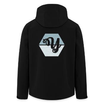 Stripe hype - Men’s Recycled Softshell Jacket by Stanley/Stella - black - Back - AI Model Male 185 light (185cm)