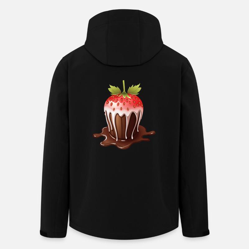Whimsical Chocolate Strawberry Fusion Design - Men’s Recycled Softshell Jacket by Stanley/Stella - black