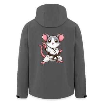 Souris Rat Karaté Arts Martiaux Japonais Arts Martiaux Arts Martiaux - Veste softshell homme en polyester recyclé Stanley/Stella - noir - Dos - AI Model Male 185 light (185cm)