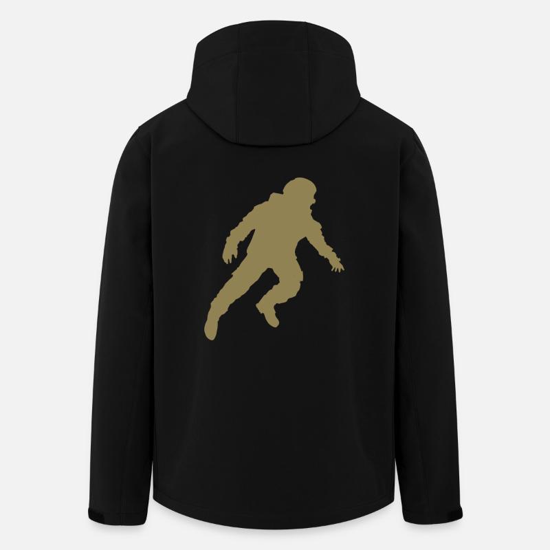 Schwebender Astronaut Silhouette Schwerelosigkeit - Recycelte Männer Softshell-Jacke von Stanley/Stella - Schwarz