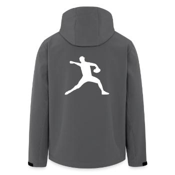 Baseball Schlagball Pitcher Geschenk - Recycelte Männer Softshell-Jacke von Stanley/Stella - Schwarz - Hinten - AI Model Male 185 light (185cm)