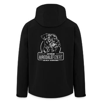 AIREDALEFIZIERT Airedale Terrier Hunde Wilsigns - Recycelte Männer Softshell-Jacke von Stanley/Stella - Schwarz - Hinten - AI Model Male 185 light (185cm)