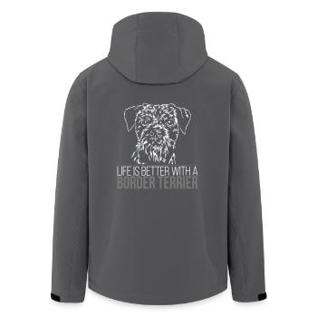 BORDER TERRIER life is better - Recycelte Männer Softshell-Jacke von Stanley/Stella - Schwarz - Hinten - AI Model Male 185 light (185cm)