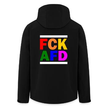 Fck afd - Recycelte Männer Softshell-Jacke von Stanley/Stella - Schwarz - Hinten - AI Model Male 185 light (185cm)