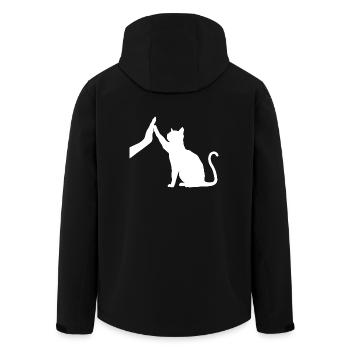 Silhouette Katzengrafik Lustige High Five Katzenbesitzer - Recycelte Männer Softshell-Jacke von Stanley/Stella - Schwarz - Hinten - AI Model Male 185 light (185cm)