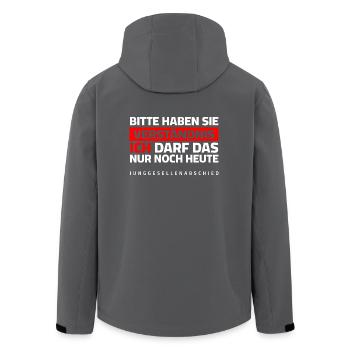 Enterrement de vie de garçon - S’il vous plaît comprendre - Veste softshell homme en polyester recyclé Stanley/Stella - noir - Dos - AI Model Male 185 light (185cm)