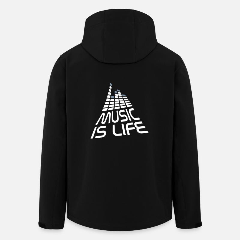 music is life 3d I EN - Men’s Recycled Softshell Jacket by Stanley/Stella - black