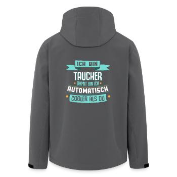Ich bin Taucher, damit bin ich cooler als du. - Recycelte Männer Softshell-Jacke von Stanley/Stella - Schwarz - Hinten - AI Model Male 185 light (185cm)