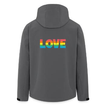 Amour arc-en-ciel - Veste softshell homme en polyester recyclé Stanley/Stella - noir - Dos - AI Model Male 185 light (185cm)