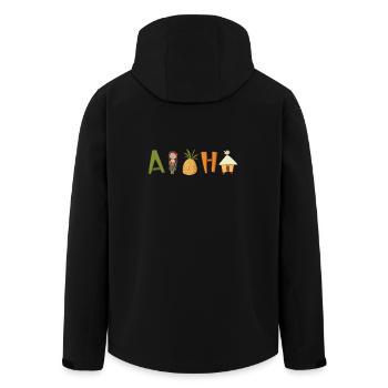 aloha - Men’s Recycled Softshell Jacket by Stanley/Stella - black - Back - AI Model Male 185 light (185cm)