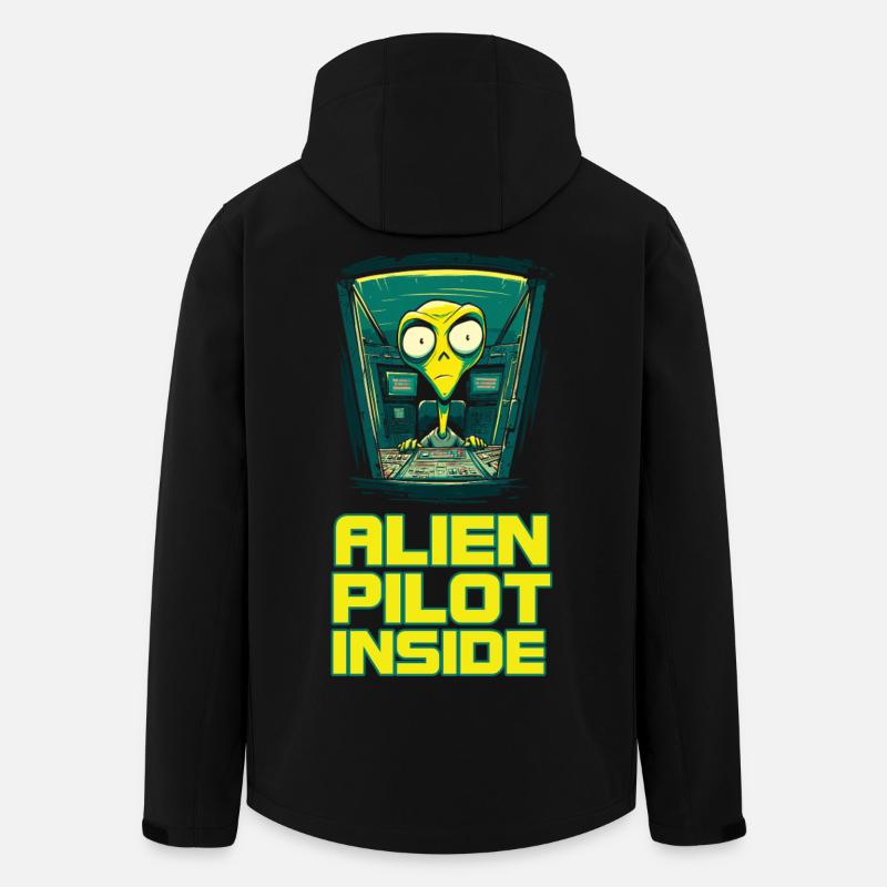 Alien on Board - Recycelte Männer Softshell-Jacke Discoverer von Stanley/Stella - Schwarz