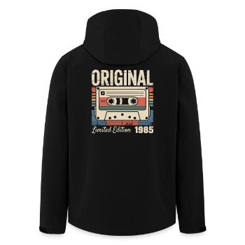 41. Jubiläum – Vintage-Geschenk 1985 - Recycelte Männer Softshell-Jacke von Stanley/Stella - Schwarz - Hinten - AI Model Male 185 light (185cm)