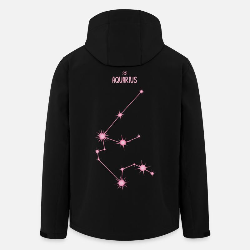 Aquarius Zodiac Sign Star Constellation Pink - Men’s Recycled Softshell Jacket by Stanley/Stella - black
