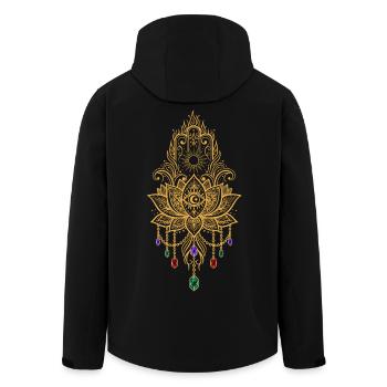 Spiritualität Heilige Geometrie Lotusblume Zen - Recycelte Männer Softshell-Jacke von Stanley/Stella - Schwarz - Hinten - AI Model Male 185 light (185cm)