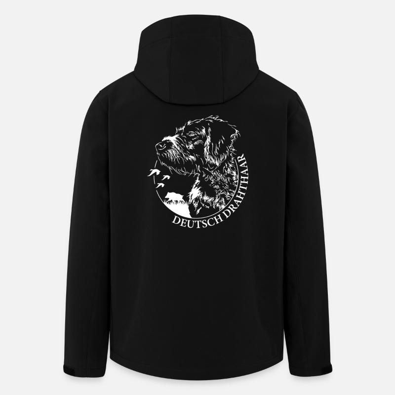 DEUTSCH DRAHTHAAR Wilsigns Jagdhund Jagdhunde - Recycelte Männer Softshell-Jacke von Stanley/Stella - Schwarz