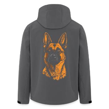 Berger Belge Malinois Portrait Chiens - Veste softshell homme en polyester recyclé Stanley/Stella - noir - Dos - AI Model Male 185 light (185cm)