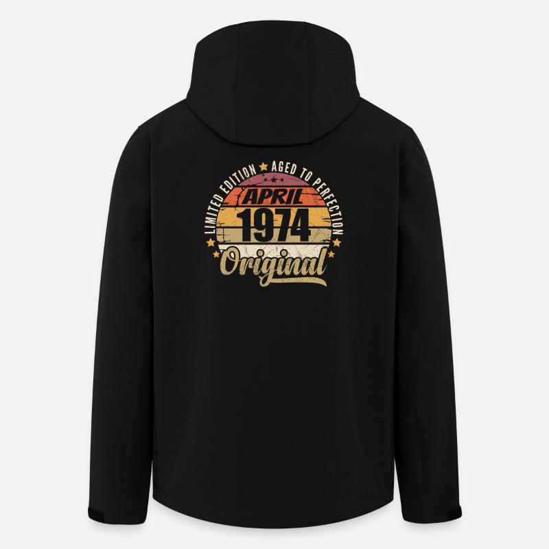 Cadeau D'anniversaire Avril 1974 - Veste softshell homme en polyester recyclé Stanley/Stella - noir
