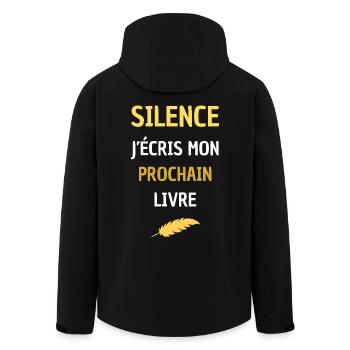 SILENCE J'ECRIS MON PROCHAIN LIVRE - Veste softshell homme en polyester recyclé Stanley/Stella - noir - Dos - AI Model Male 185 light (185cm)