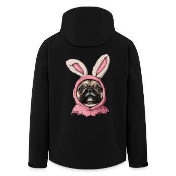 French Bulldog in Bunny Costume - Men’s Recycled Softshell Jacket by Stanley/Stella - black - Back - AI Model Male 185 light (185cm)