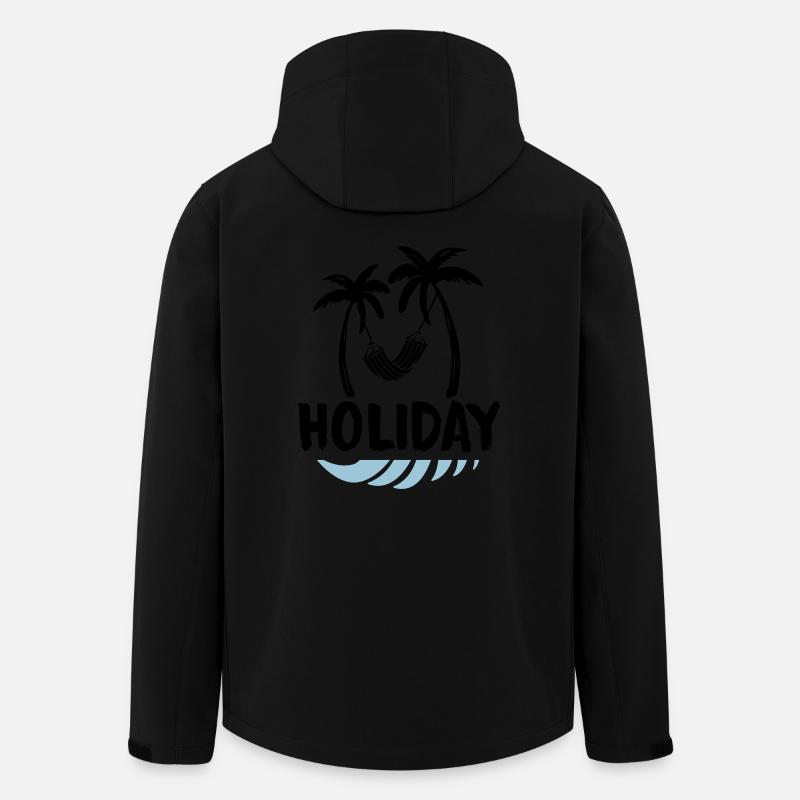 Palmiers Relax Vacances - Veste softshell homme en polyester recyclé Stanley/Stella - noir