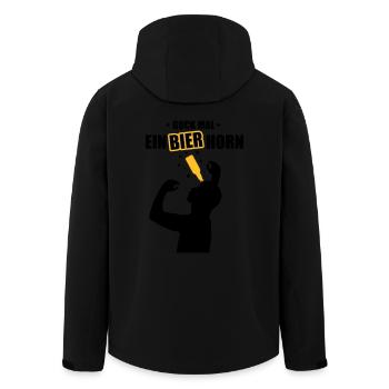 Ein Bierhorn - Malle T-Shirt - Mallorca Crew Shirt - Recycelte Männer Softshell-Jacke von Stanley/Stella - Schwarz - Hinten - AI Model Male 185 light (185cm)