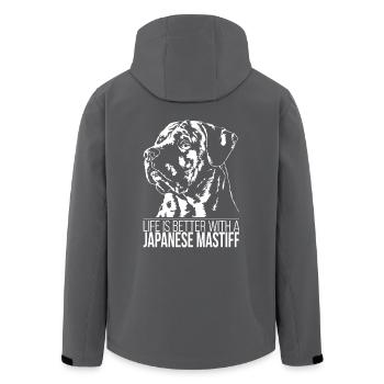 LA VIE DU DOGUE JAPONAIS est meilleure Hundespruch Hunde - Veste softshell homme en polyester recyclé Stanley/Stella - noir - Dos - AI Model Male 185 light (185cm)