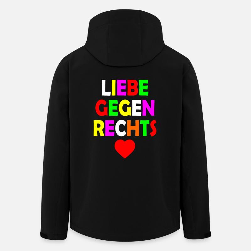 Liebe gegen rechts - Recycelte Männer Softshell-Jacke von Stanley/Stella - Schwarz