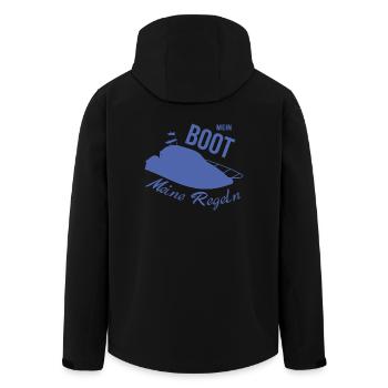 Mein Boot meine Regeln Motorboot - Recycelte Männer Softshell-Jacke von Stanley/Stella - Schwarz - Hinten - AI Model Male 185 light (185cm)