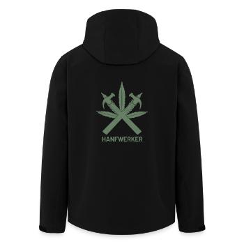Hanf Weed Gras Marihuana Hanfwerker Zimmerer - Recycelte Männer Softshell-Jacke von Stanley/Stella - Schwarz - Hinten - AI Model Male 185 light (185cm)