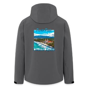 Sommersonne in Puerto Plata: Traumziel - Recycelte Männer Softshell-Jacke von Stanley/Stella - Schwarz - Hinten - AI Model Male 185 light (185cm)