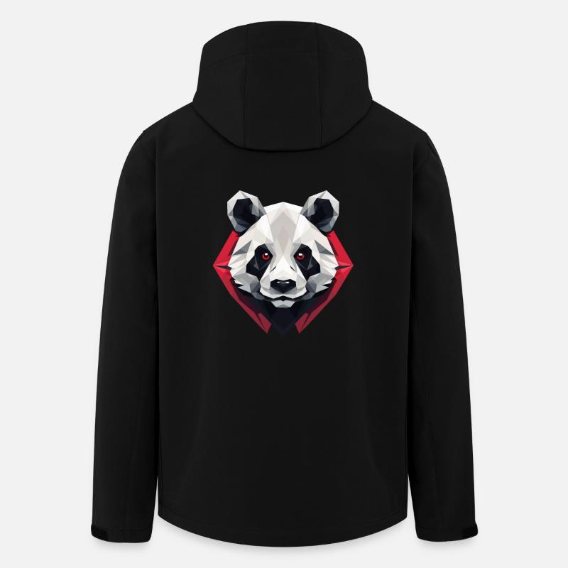 Polygonales Panda Portrait mit Roten Augen - Recycelte Männer Softshell-Jacke von Stanley/Stella - Schwarz