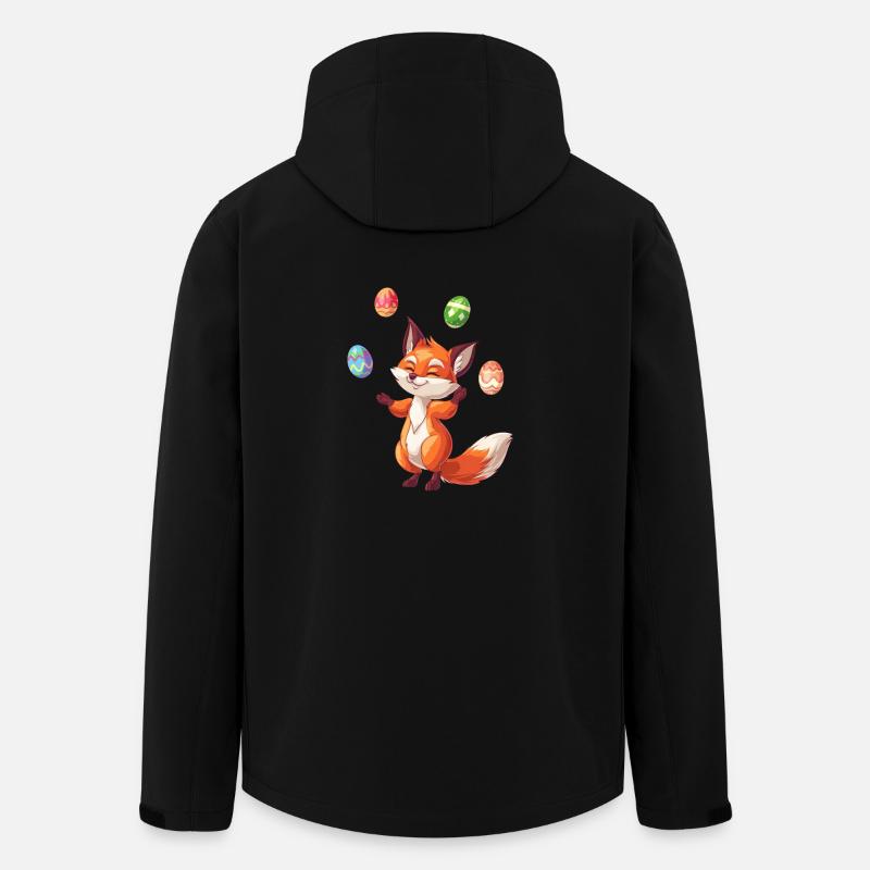 Easter Red Fox Juggling Eggs - Men’s Recycled Softshell Jacket by Stanley/Stella - black