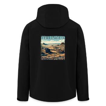 Texas Ghost Town Terlingua Desert Lost Grunge - Recycelte Männer Softshell-Jacke von Stanley/Stella - Schwarz - Hinten - AI Model Male 185 light (185cm)