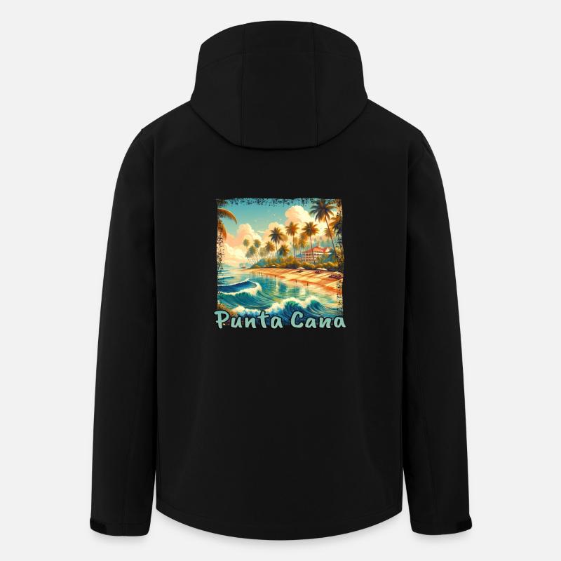 Punta Cana Sunset Palm Beach - Veste softshell homme en polyester recyclé Stanley/Stella - noir