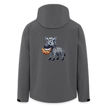 Zebra Keks Cartoon süße Zähne - Recycelte Männer Softshell-Jacke von Stanley/Stella - Schwarz - Hinten - AI Model Male 185 light (185cm)