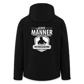 Biker Shirt Männer - Motorrad Kombi - Recycelte Männer Softshell-Jacke von Stanley/Stella - Schwarz - Hinten - AI Model Male 185 light (185cm)