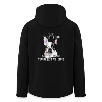 BULLDOG FRANÇAIS - BULLDOG FRANÇAIS CHIEN JUSTE - Veste softshell homme en polyester recyclé Stanley/Stella - noir - Dos - AI Model Male 185 light (185cm)