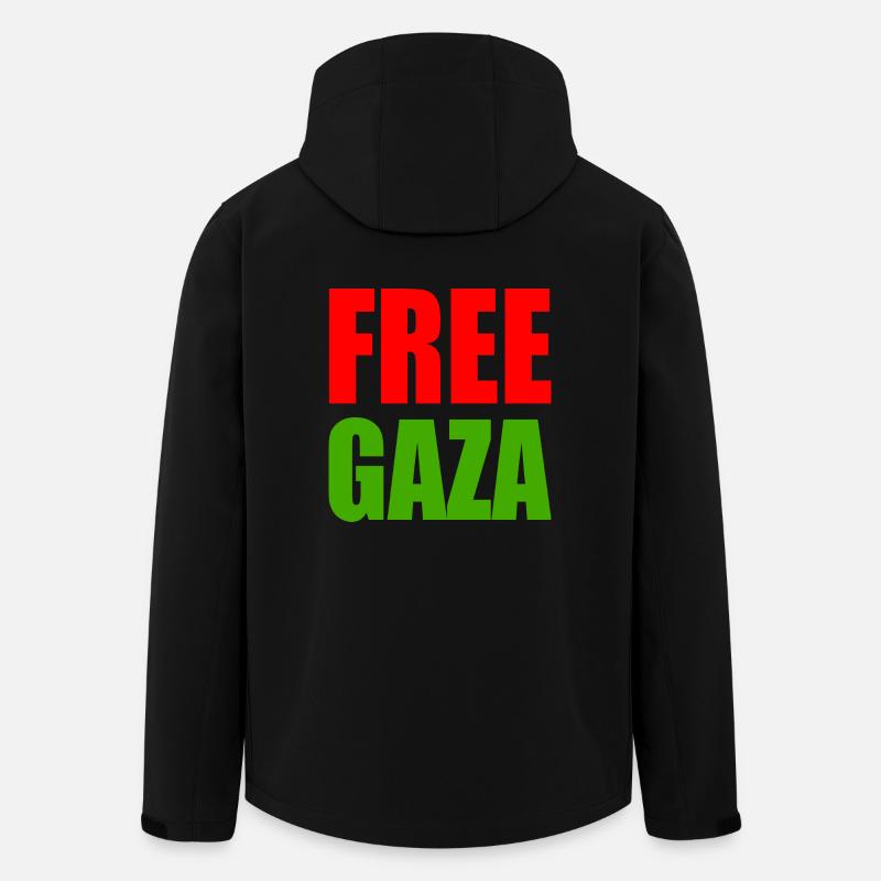 Free gaza - Recycelte Männer Softshell-Jacke von Stanley/Stella - Schwarz