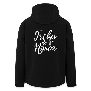 Tribu de la Novia Bride's Tribe Bridesmaid Wedding - Men’s Recycled Softshell Jacket by Stanley/Stella - black - Back - AI Model Male 185 light (185cm)